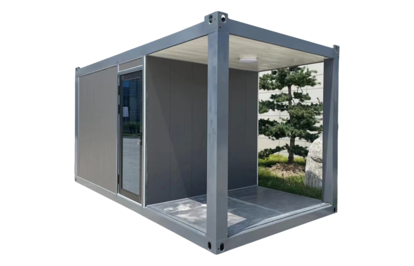 Tavandan Tabana Pencereli Özelleştirilmiş 20ft Sabit Konteyner Ev Tavandan Tabana Pencereli Özelleştirilmiş 20ft Sabit Konteyner Ev