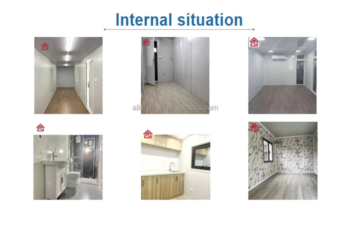 Tavandan Tabana Pencereli Özelleştirilmiş 20ft Sabit Konteyner Ev Tavandan Tabana Pencereli Özelleştirilmiş 20ft Sabit Konteyner Ev