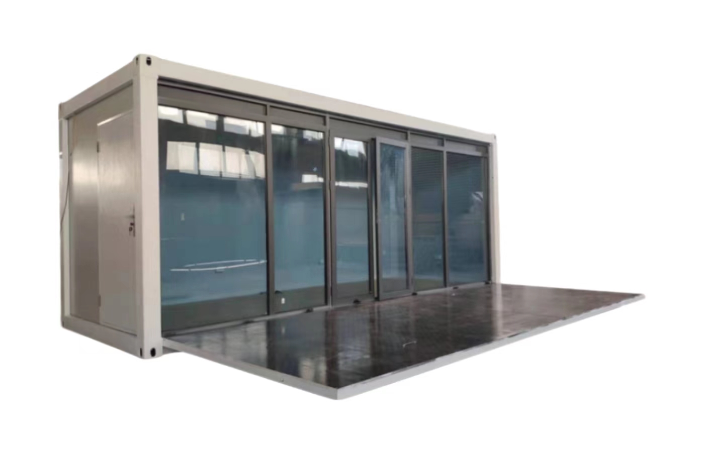 Tavandan Tabana Pencereli Özelleştirilmiş 20ft Sabit Konteyner Ev Tavandan Tabana Pencereli Özelleştirilmiş 20ft Sabit Konteyner Ev