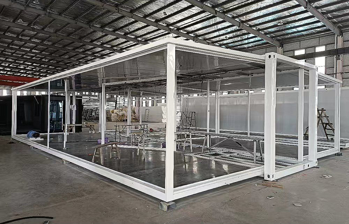 Tavandan Tabana Pencereli 20ft Modern Genişletilebilir Konteyner Özel Mağaza Tavandan Tabana Pencereli 20ft Modern Genişletilebilir Konteyner Özel Mağaza