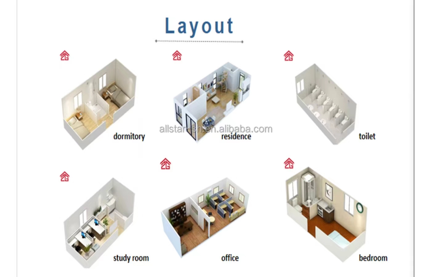 Tavandan Tabana Pencereli Özelleştirilmiş 20ft Sabit Konteyner Ev Tavandan Tabana Pencereli Özelleştirilmiş 20ft Sabit Konteyner Ev