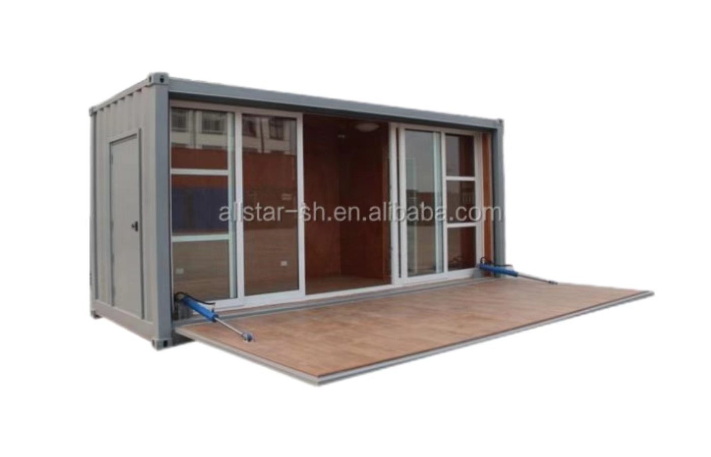 Tavandan Tabana Pencereli Özelleştirilmiş 20ft Sabit Konteyner Ev Tavandan Tabana Pencereli Özelleştirilmiş 20ft Sabit Konteyner Ev