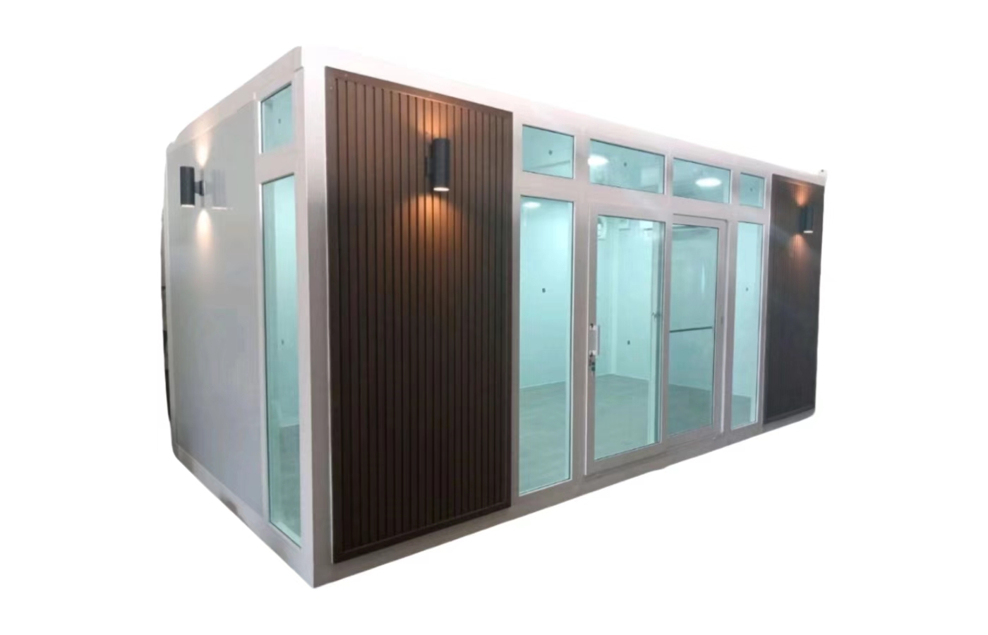 Tavandan Tabana Pencereli Özelleştirilmiş 20ft Sabit Konteyner Ev Tavandan Tabana Pencereli Özelleştirilmiş 20ft Sabit Konteyner Ev