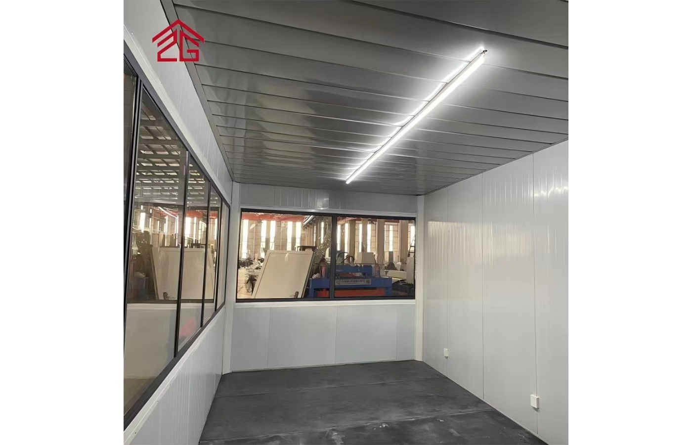 Tavandan Tabana Pencereli Özelleştirilmiş 20ft Sabit Konteyner Ev Tavandan Tabana Pencereli Özelleştirilmiş 20ft Sabit Konteyner Ev