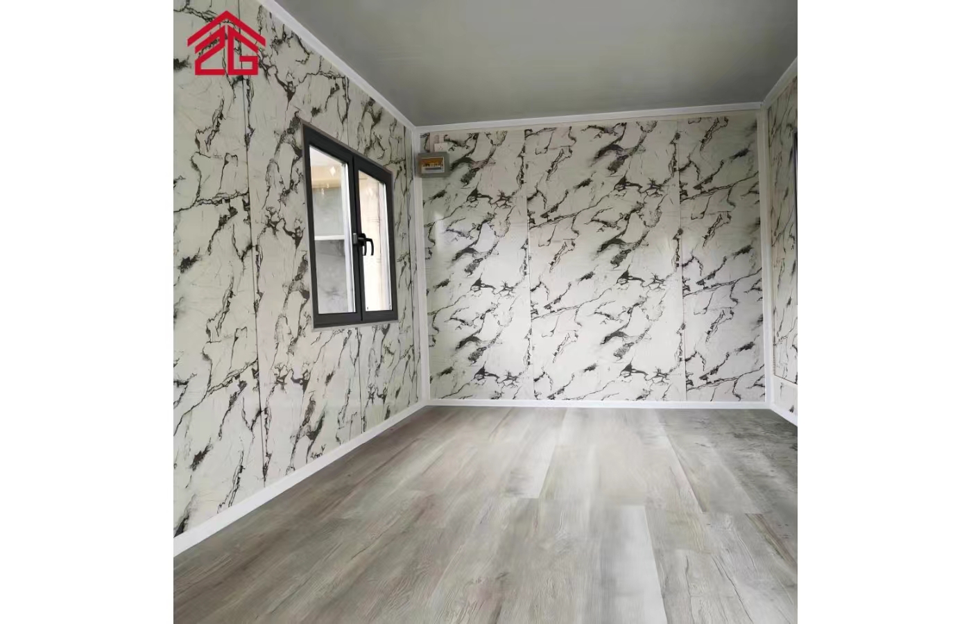 Tavandan Tabana Pencereli Özelleştirilmiş 20ft Sabit Konteyner Ev Tavandan Tabana Pencereli Özelleştirilmiş 20ft Sabit Konteyner Ev