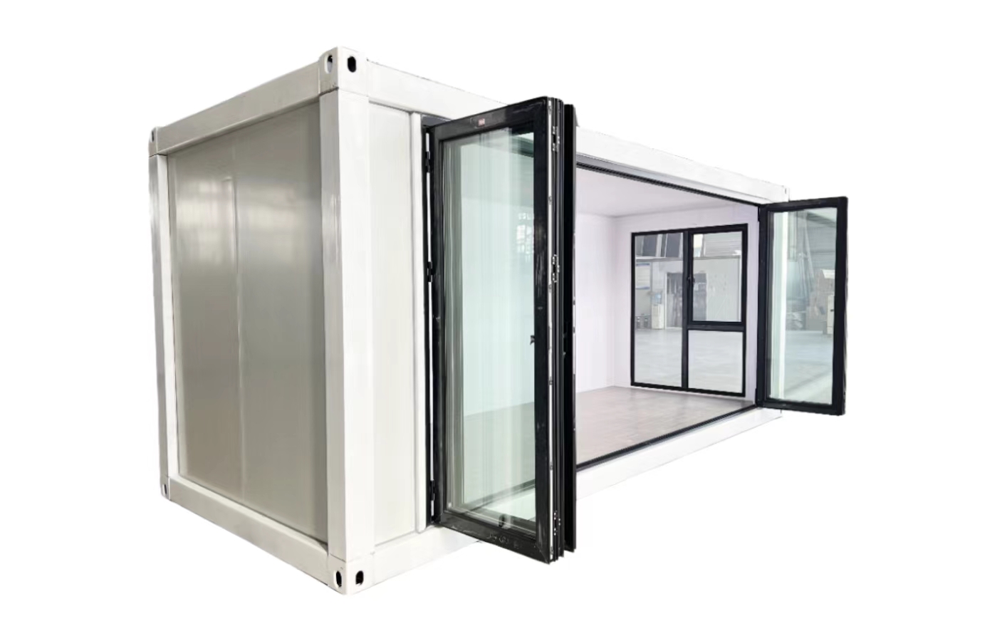 Tavandan Tabana Pencereli Özelleştirilmiş 20ft Sabit Konteyner Ev Tavandan Tabana Pencereli Özelleştirilmiş 20ft Sabit Konteyner Ev