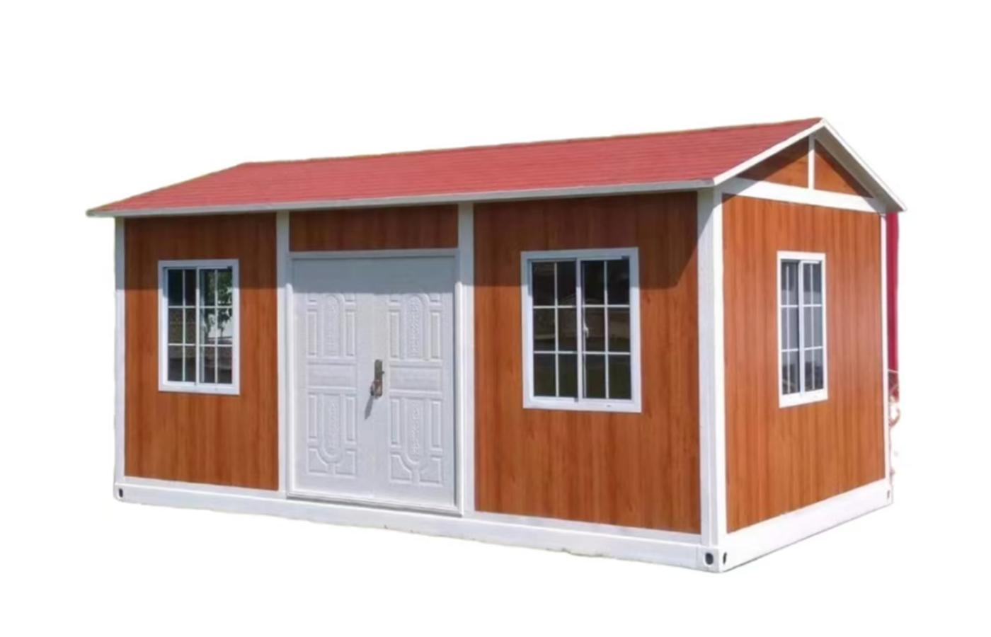 30ft Modern Tasarım Sabit Konteyner Ev Eğimli Çatı ve Banyolu Popüler Konut