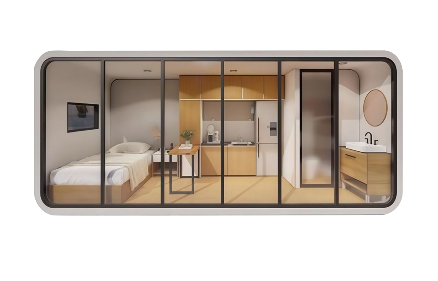 30ft Güzel Tatil Köyü Oteli Özelleştirilmiş Sahil Elma Kabin Konteyner Evi